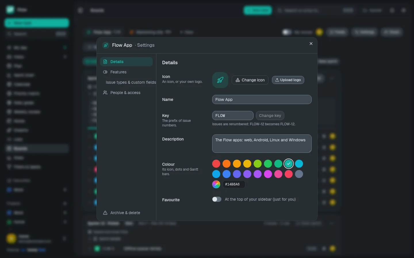 Flow: Project settings